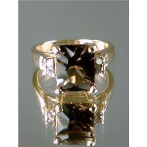 10K, 14K or 18K Gold Ladies Ring, Smoky Quartz, R221