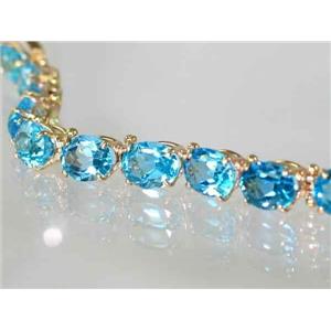 B002, Swiss Blue Topaz Gold Bracelet