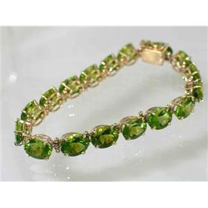 B003, Peridot, Gold Bracelet