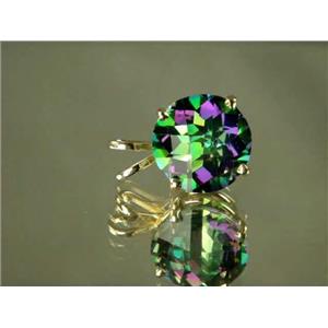 P088, Mystic Fire Topaz 14K Gold Pendant