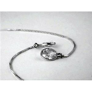925 Sterling Silver Threader Earrings, Cubic Zirconia, SE005