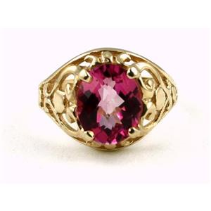 10K, 14K or 18K Gold Ladies Ring, Pure Pink Topaz, R004