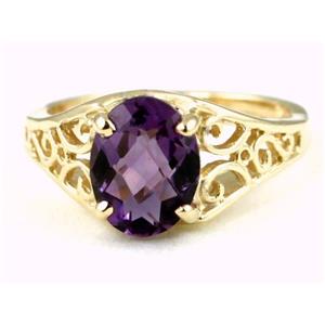 10K, 14K or 18K Gold Ladies Ring, Amethyst, R005