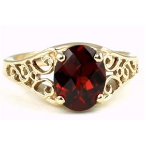 10K, 14K or 18K Gold Ladies Ring, Mozambique Garnet, R005