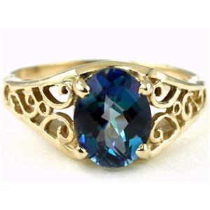 10K, 14K or 18K Gold Ladies Ring, Neptune Garden Topaz, R005