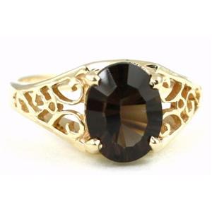 10K, 14K or 18K Gold Ladies Ring, Smoky Quartz, R005