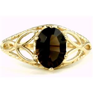 10K, 14K or 18K Gold Ladies Ring, Smoky Quartz, R137
