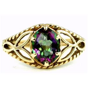10K, 14K or 18K Gold Ladies Ring, Mystic Fire Topaz, R137