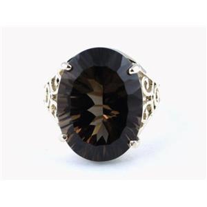 Sterling Silver Ladies Ring, Smoky Quartz, SR049