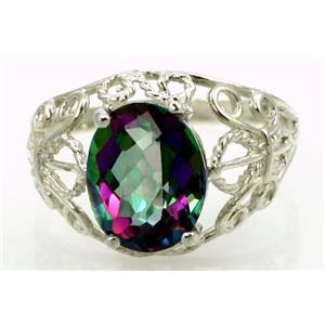 SR162, Mystic Fire Topaz, 925 Sterling Silver Ring