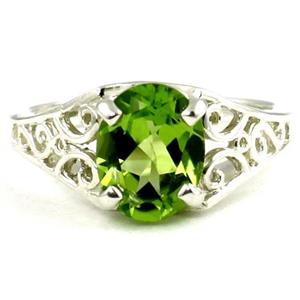 Sterling Silver Ladies Ring, Peridot, SR005