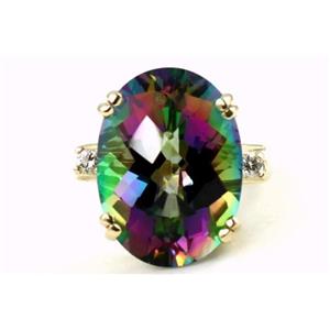 10K, 14K or 18K Gold Ladies Ring, Mystic Fire Topaz, R269