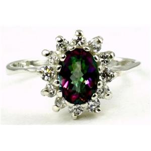SR235, Mystic Fire Topaz, 925 Sterling Silver Ring