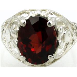 Sterling Silver Ladies Ring, Mozambique Garnet, SR004