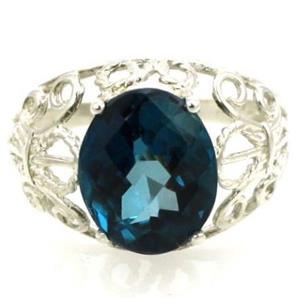 SR162, London Blue Topaz, 925 Sterling Silver Ring