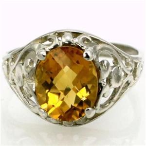 Sterling Silver Ladies Ring, Citrine, SR004