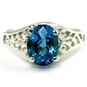 SR305, Swiss Blue Topaz 925 Sterling Silver Ring
