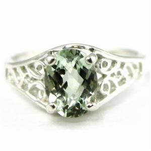 SR305, Green Amethyst 925 Sterling Silver Ring