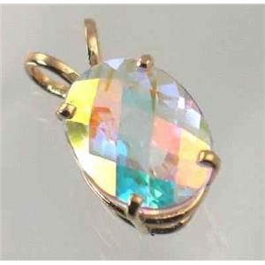 P004, Mercury Mist Topaz 14k Gold Pendant