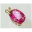 P080, Pure Pink Topaz 14K Gold Pendant