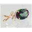 P043, Mystic Fire Topaz 14K Gold Pendant w/accents