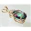 P043, Mystic Fire Topaz 14K Gold Pendant w/accents