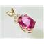 P043, Pure Pink Topaz 14K Gold Pendant w/accents