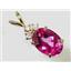P043, Pure Pink Topaz 14K Gold Pendant w/accents