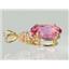 P043, Pure Pink Topaz 14K Gold Pendant w/accents
