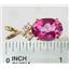 P043, Pure Pink Topaz 14K Gold Pendant w/accents