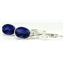 925 Sterling Silver Leverback Earrings, Created Blue Sapphire, SE001