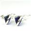 925 Sterling Silver Leverback Earrings, Created Blue Sapphire, SE001
