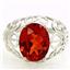 SR162, Created Padparadsha Sapphire, 925 Silver Ring