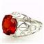 SR162, Created Padparadsha Sapphire, 925 Silver Ring