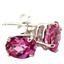925 Sterling Silver Post Earrings, Created Pink Sapphire, SE002