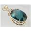 P016, London Blue Topaz, 14K Gold Pendant