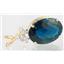 P016, London Blue Topaz, 14K Gold Pendant