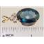 P016, London Blue Topaz, 14K Gold Pendant