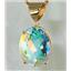 P082, Mercury Mist Topaz 14K Gold Pendant