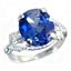Created Blue Sapphire, 925 Sterling Silver Ring, SR154