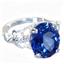 Created Blue Sapphire, 925 Sterling Silver Ring, SR154