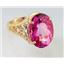 10K, 14K or 18K Gold Ladies Ring, Pure Pink Topaz, R049