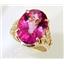 10K, 14K or 18K Gold Ladies Ring, Pure Pink Topaz, R049