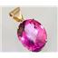 P082, Pure Pink Topaz 14K Gold Pendant