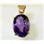 P082, Amethyst 14K Gold Pendant