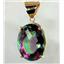 P082, Mystic Fire Topaz 14K Gold Pendant