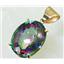 P082, Mystic Fire Topaz 14K Gold Pendant
