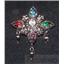 Bob Mackie Multi-Stone Silver Pin Brooch