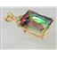 P042, Mystic Fire Topaz 14K Gold Pendant