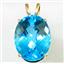 P080, Swiss Blue Topaz 14K Gold Pendant